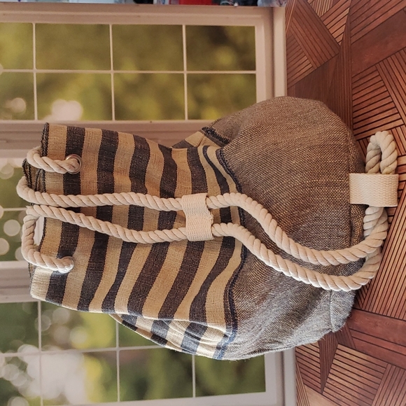 •lovestitch•Canvas look nautical rope design bucket backpack - Picture 2 of 8